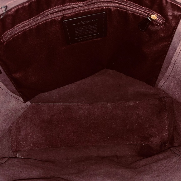 AUTHENTIC COACH LARGE DERBY TOTE IN PEBBLE LEATHER GOLD/BLACK F59818 $350 - Picture 9 of 10